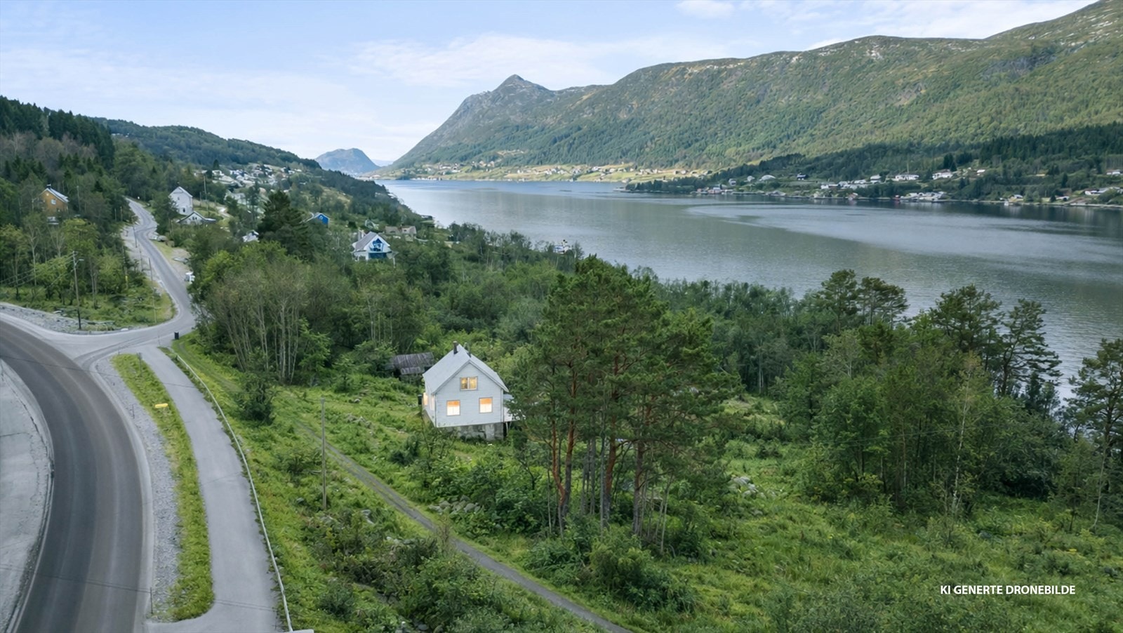 Eigedomen ligg meget fint til i naturskjønne omgivelsar Galleribilde