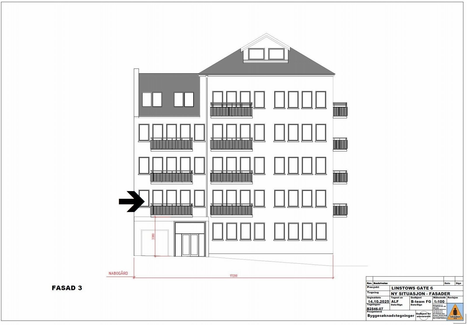 Balkongsøknad fasade Galleribilde