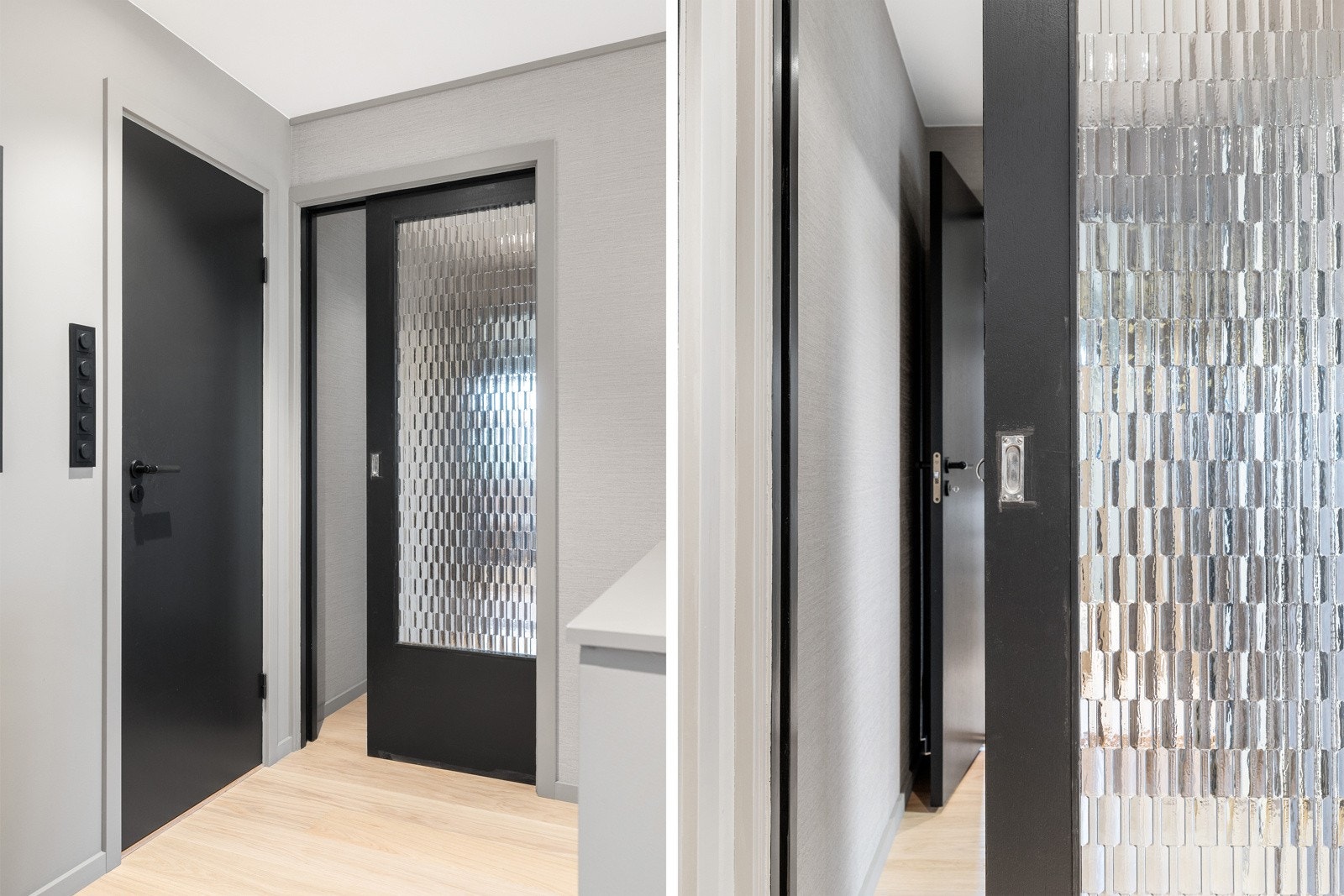 Den originale døren er tatt vare på i stuen. En lekker detalj! Galleribilde