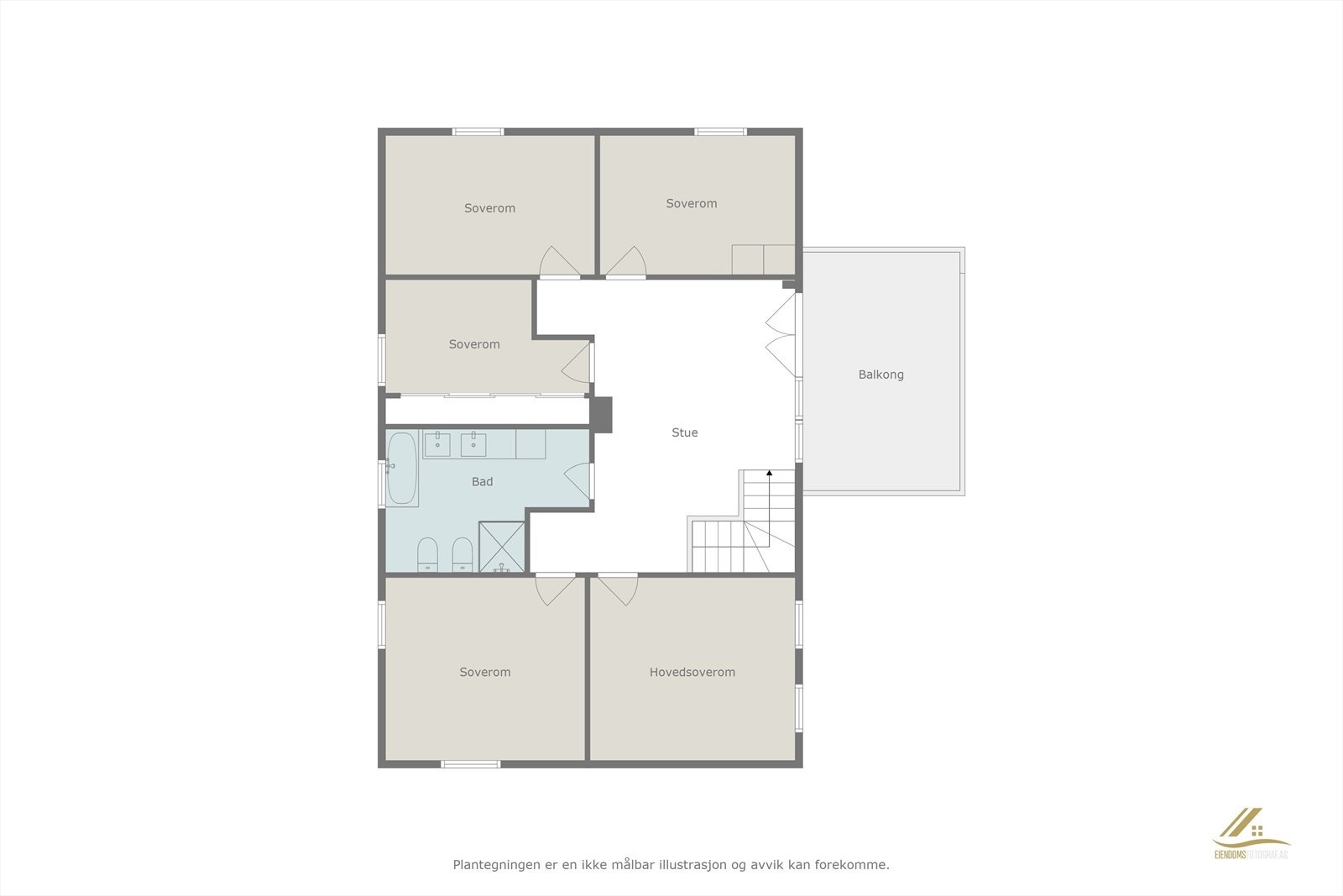 Plantegning andre etasje. Galleribilde