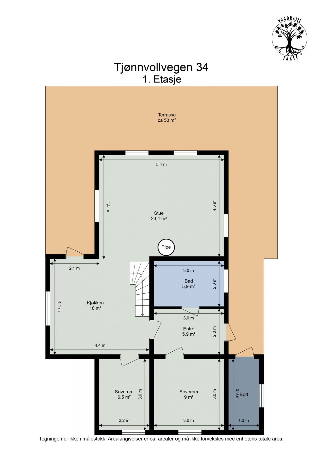 Plantegning 1. etasje. Galleribilde