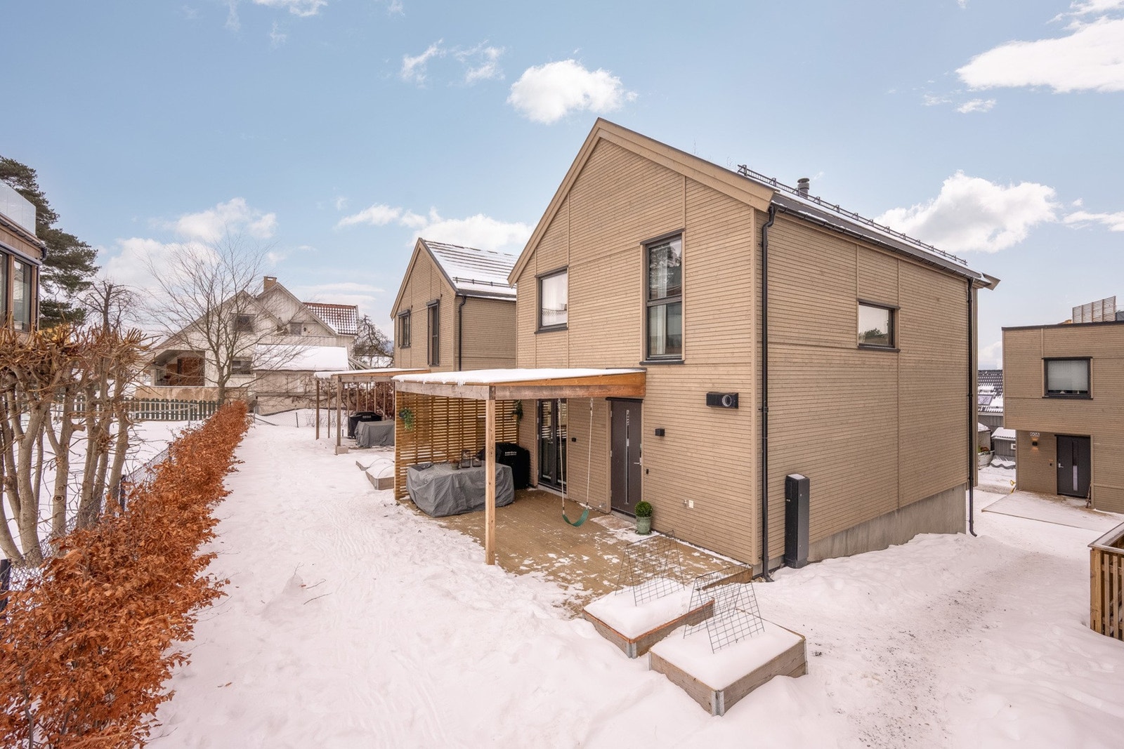 Det er etablert ny Bøkehekk i grensen mot nabo. Galleribilde