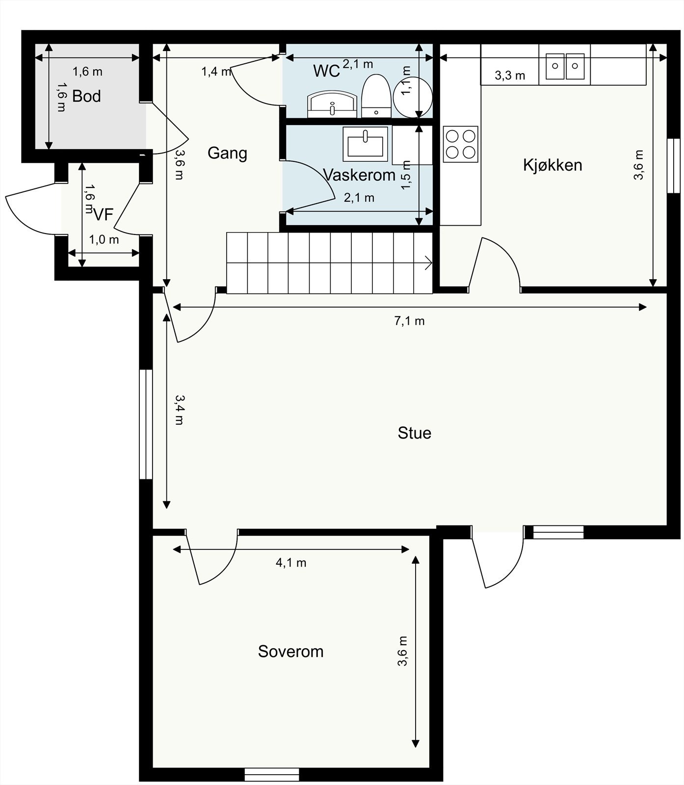 Plantegning 1. etasje. Galleribilde