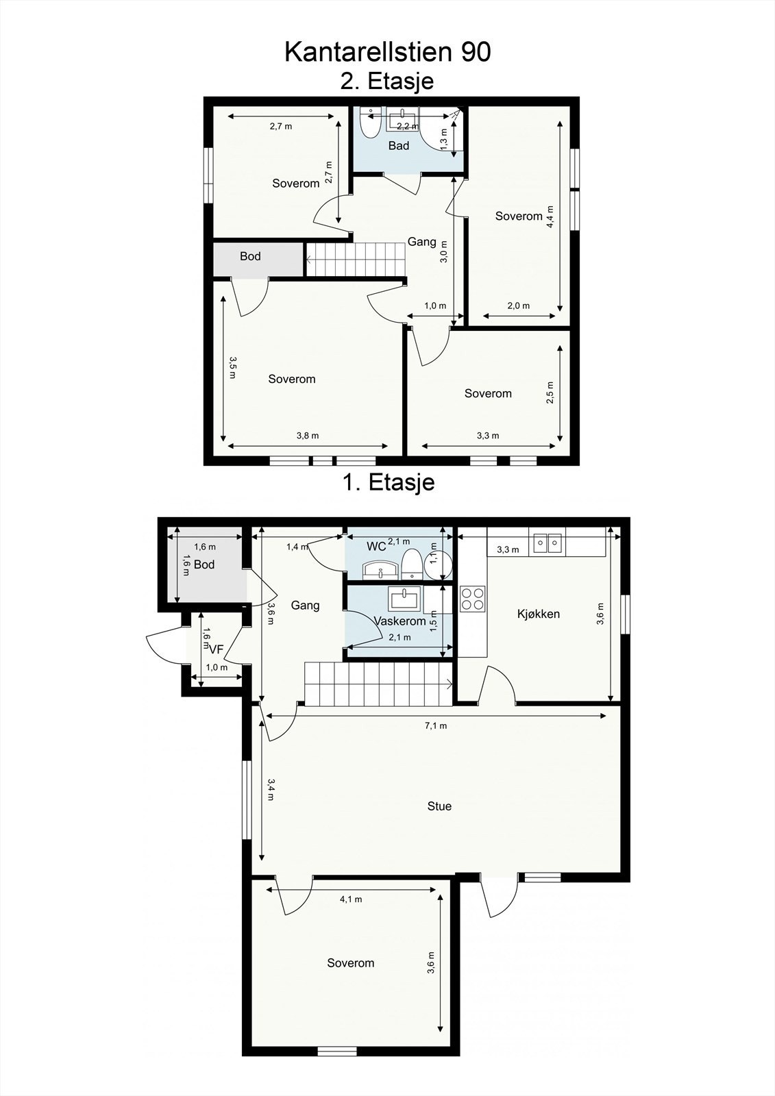 Plantegning, begge etasjer Galleribilde