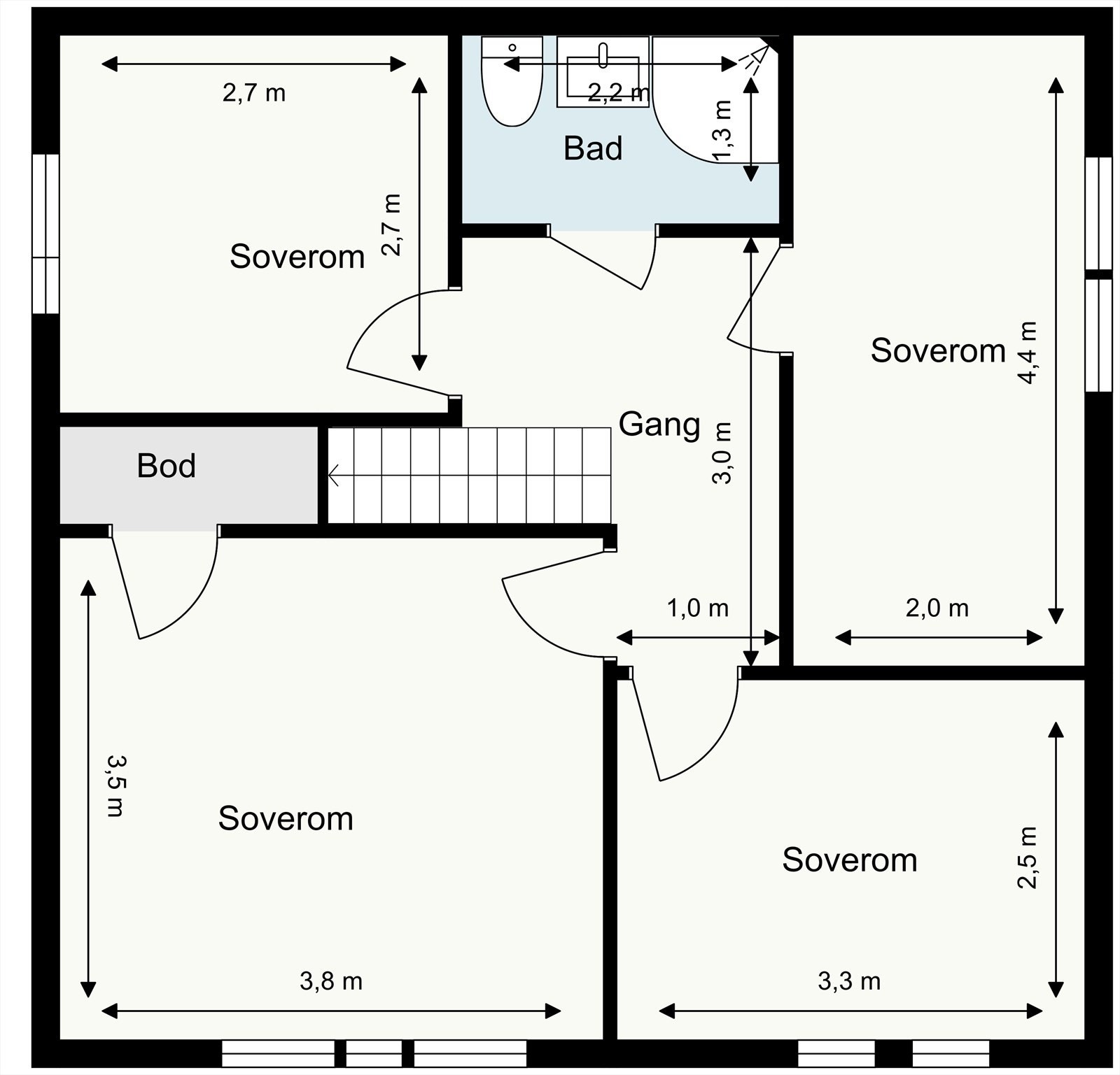 Plantegning 2. etasje. Galleribilde