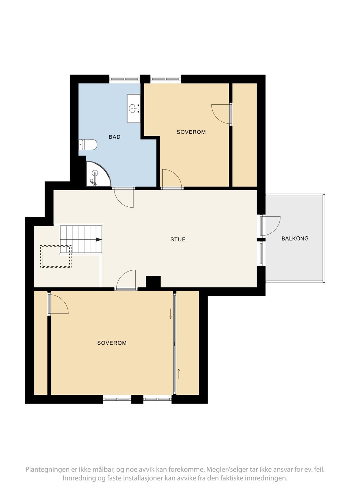 Plantegning, andre etasje. Galleribilde