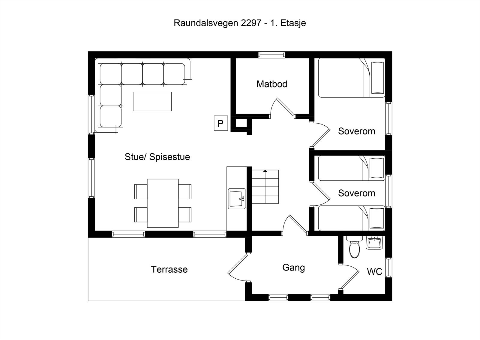 Her kan du sette de inn i plantegning til hovedetasjen. Galleribilde