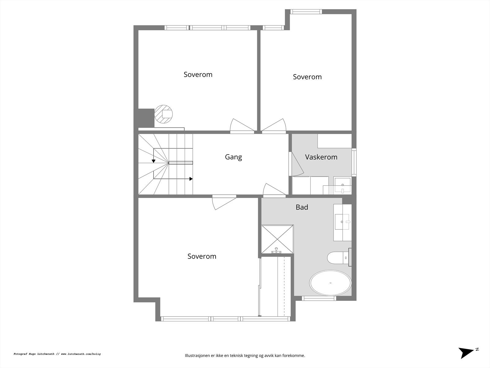 Planskisse 2. etasje. Galleribilde