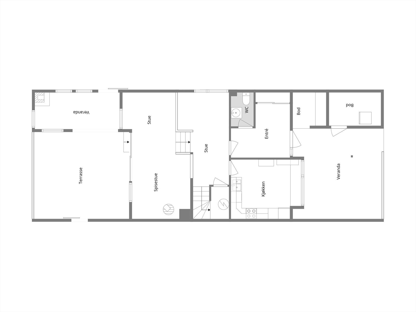 Planskisse 1. etasje. Galleribilde