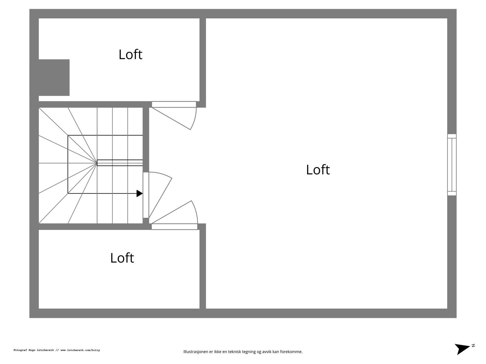 Planskisse loft. Galleribilde