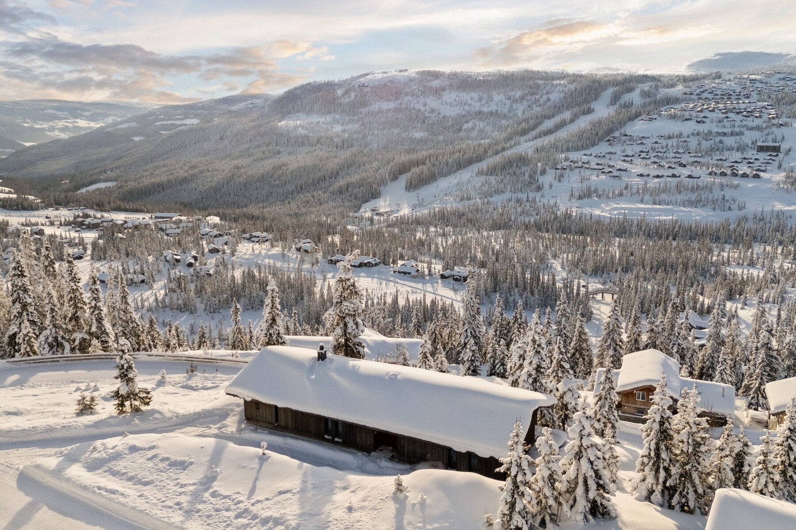 Vestsiden, hvor denne hytta ligger, er et eldorado for alle nivåer. Her finner man røde og grønne løyper, utfordrende skogskjøring og et barneområde med skålheis og rullebånd. Galleribilde