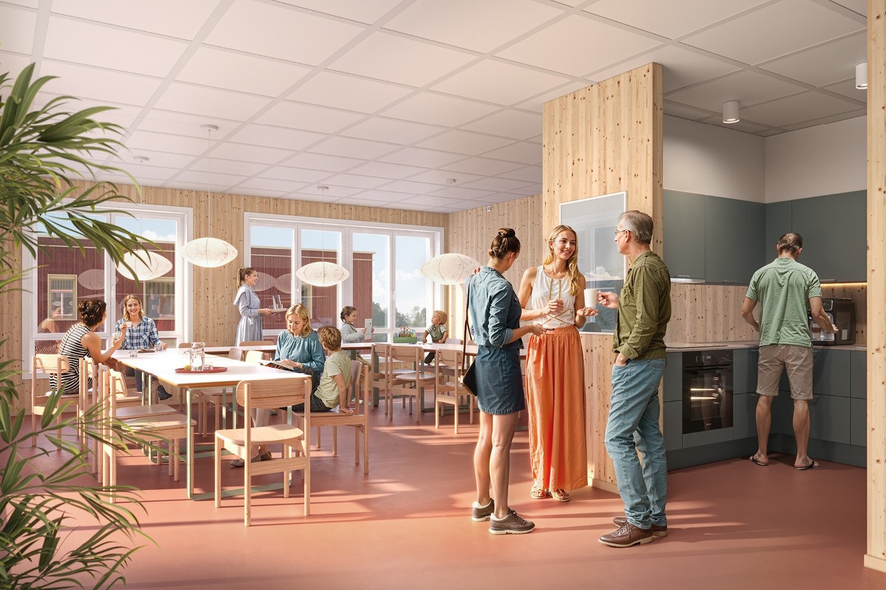 Fellesstue og møteplass - et inkludert gode. Ekstra rom for samvær, aktiviteter eller feiringer i tillegg til sin i egen leilighet. Galleribilde