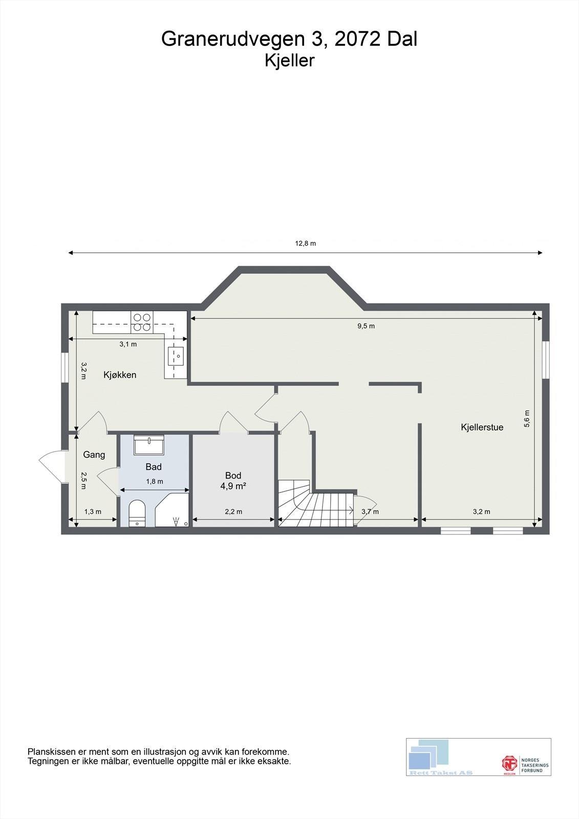 Kjelleren er innredet med stue, kjøkken, bad og bod. Galleribilde