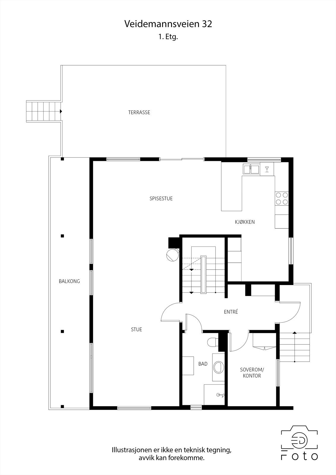Plantegning 1. etasje. Galleribilde