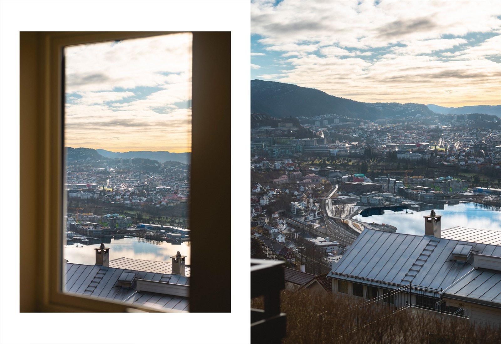 Vidstrakt utsikt over Bergen og det omkringliggende landskapet. Galleribilde