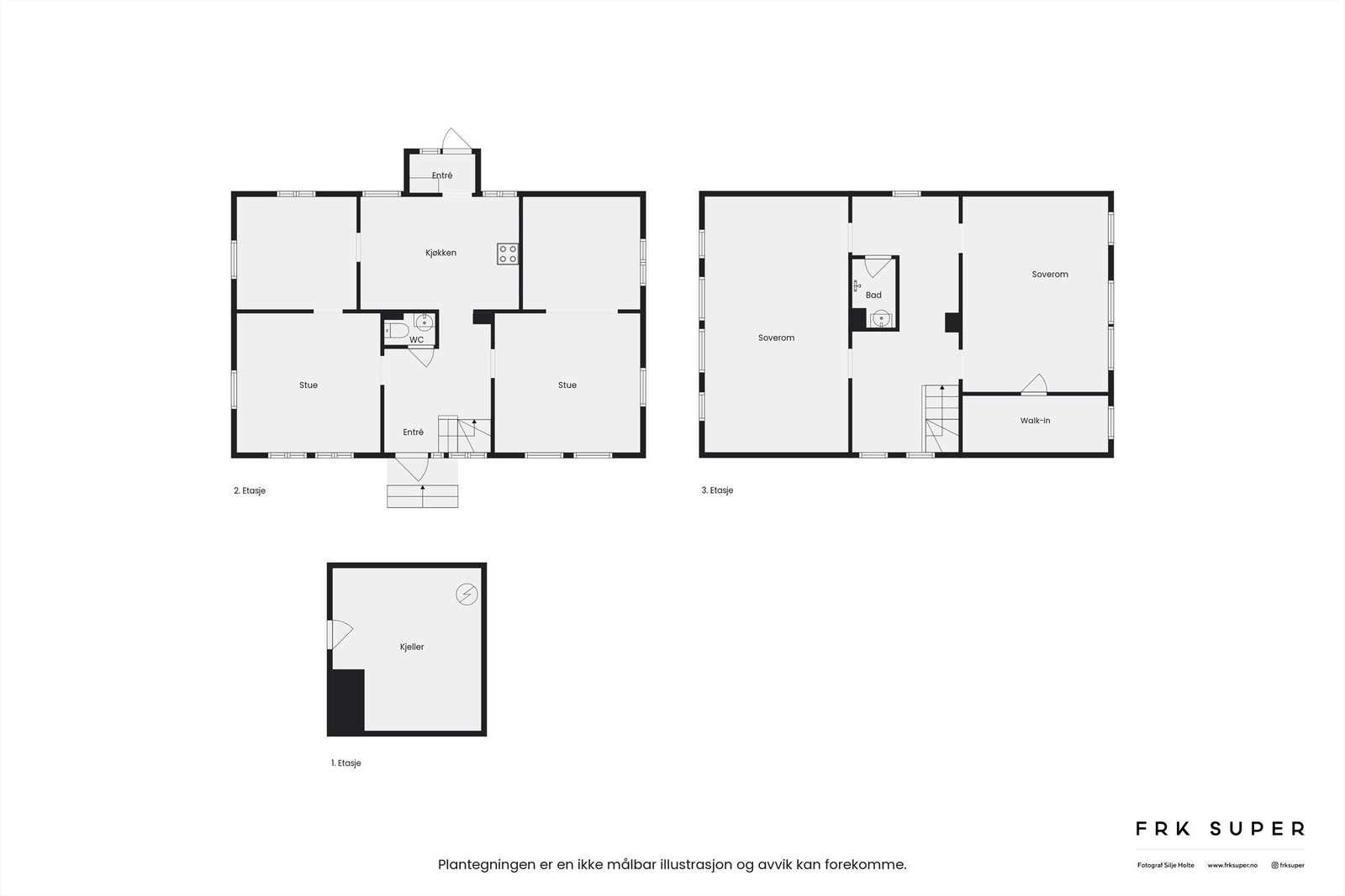 Plantegning alle etasjer Galleribilde
