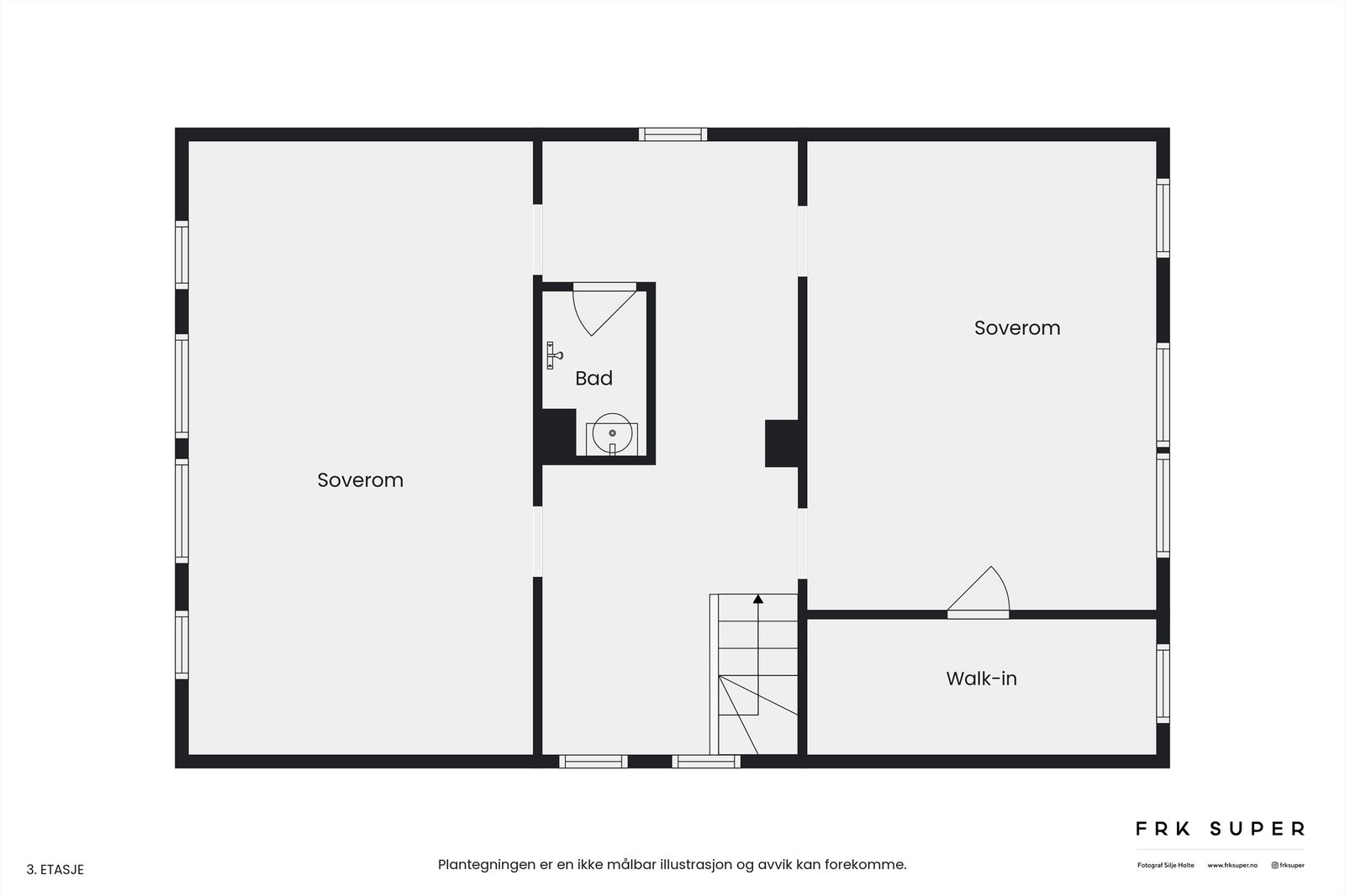 Vi beveger oss opp i 2. etasje - Plantegning loftsetasje Galleribilde