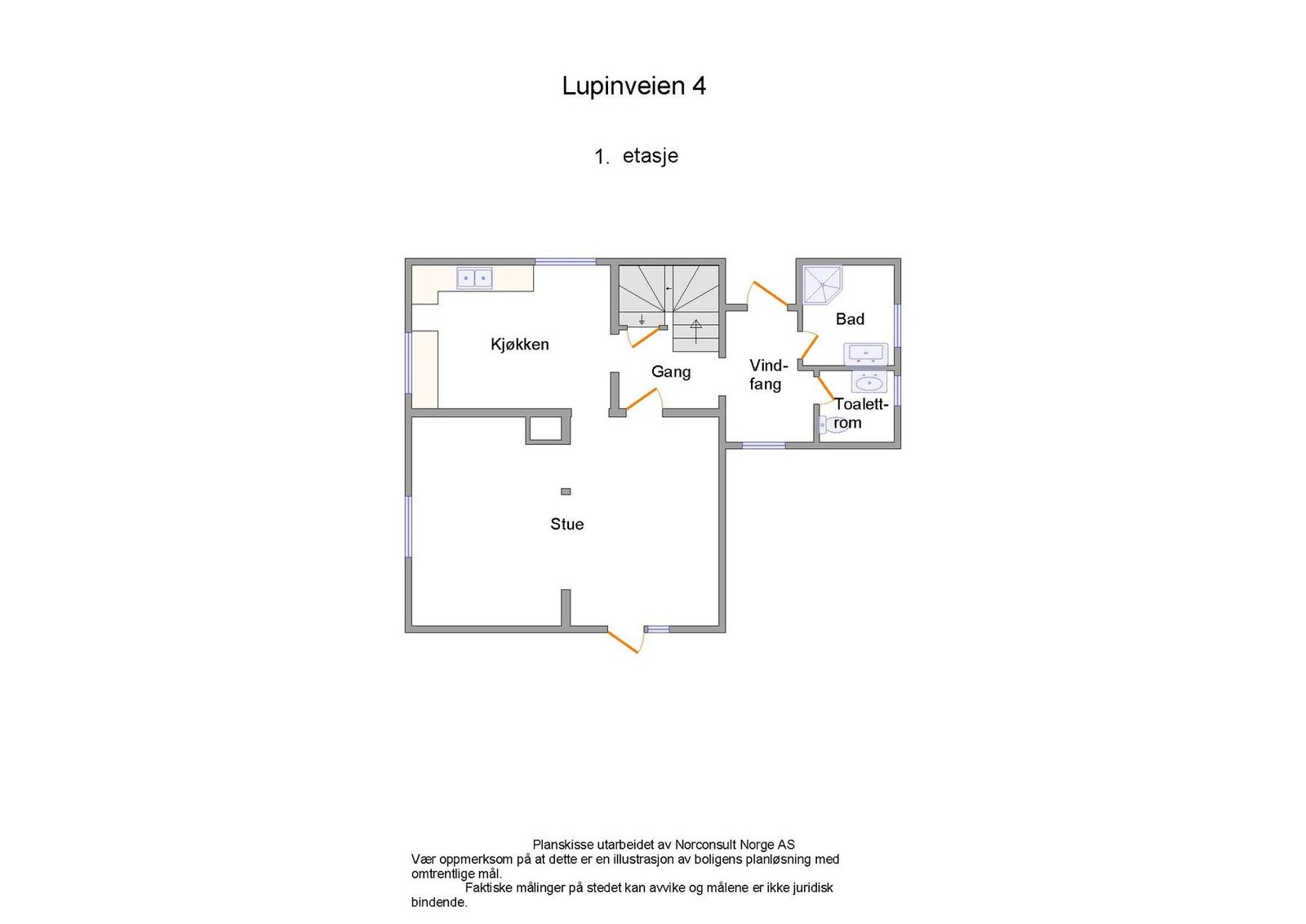 Boligens planskisse - 1. Etasje Galleribilde