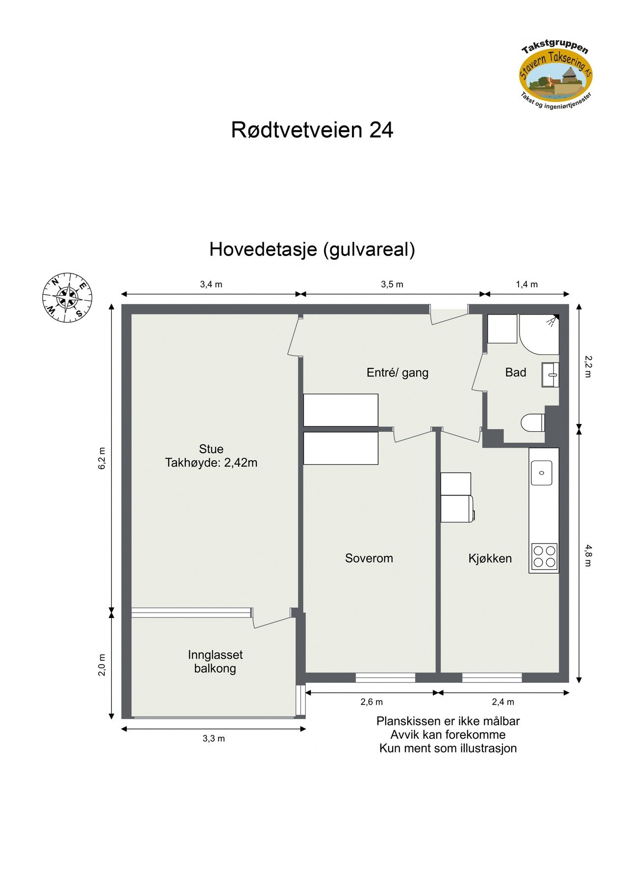 Oppmålt planløsning Galleribilde
