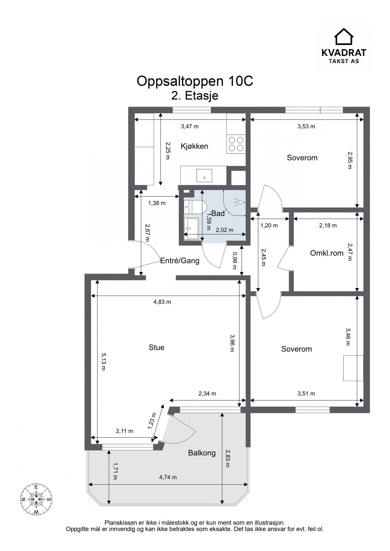 Plantegning - Leiligheten disponerer en kjellerbod på ca. 6 m². Galleribilde