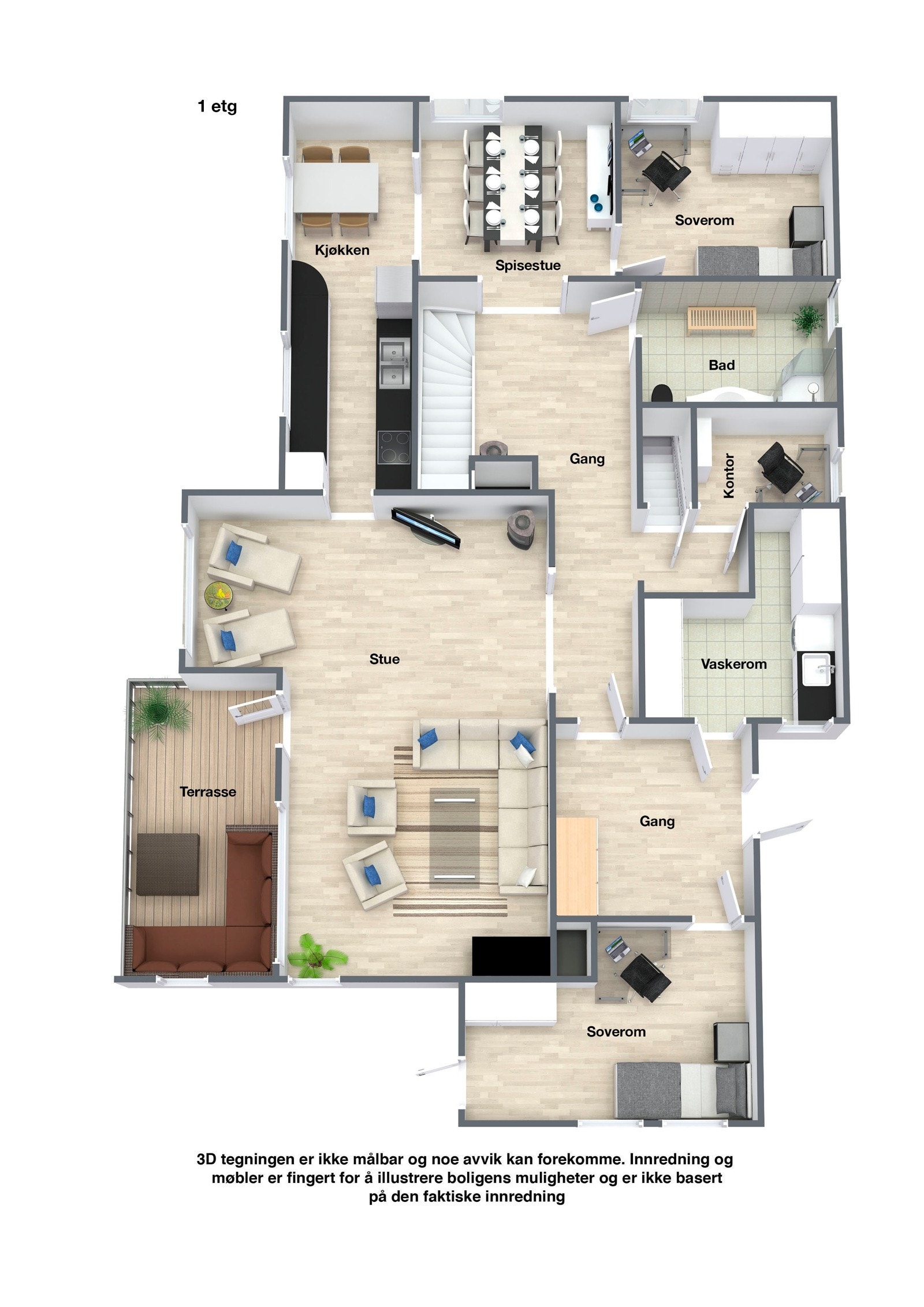 Plantegning 1. etasje Galleribilde