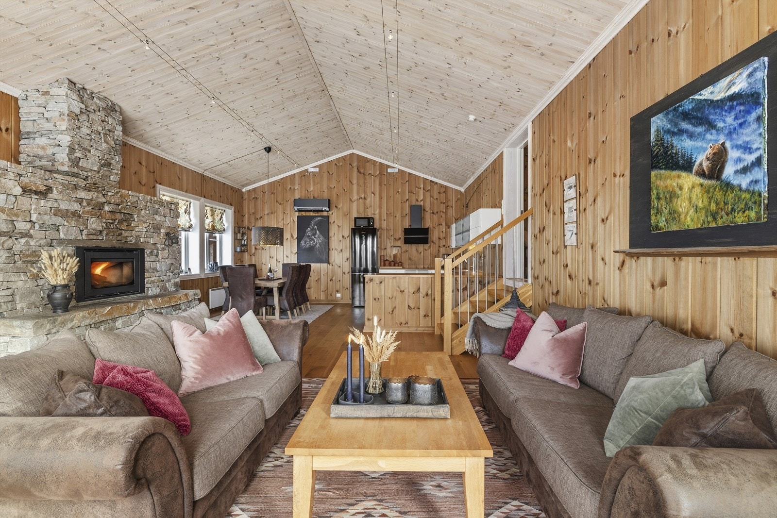 Peis med innsats gir en hyggelig stemning og god oppvarming, i tillegg til varmepumpe Galleribilde