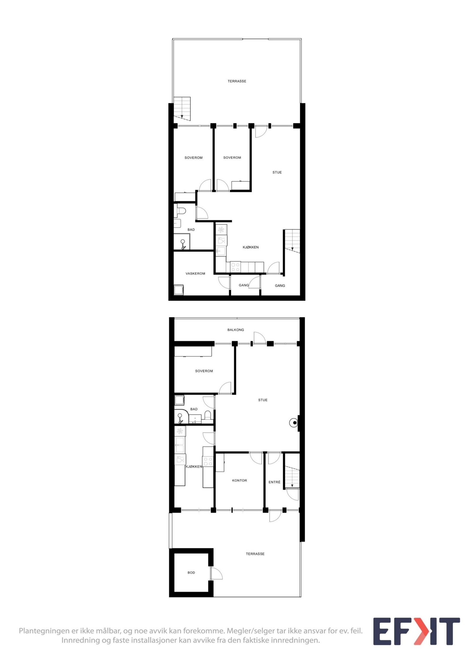 Tegning av første- og underetasje Galleribilde