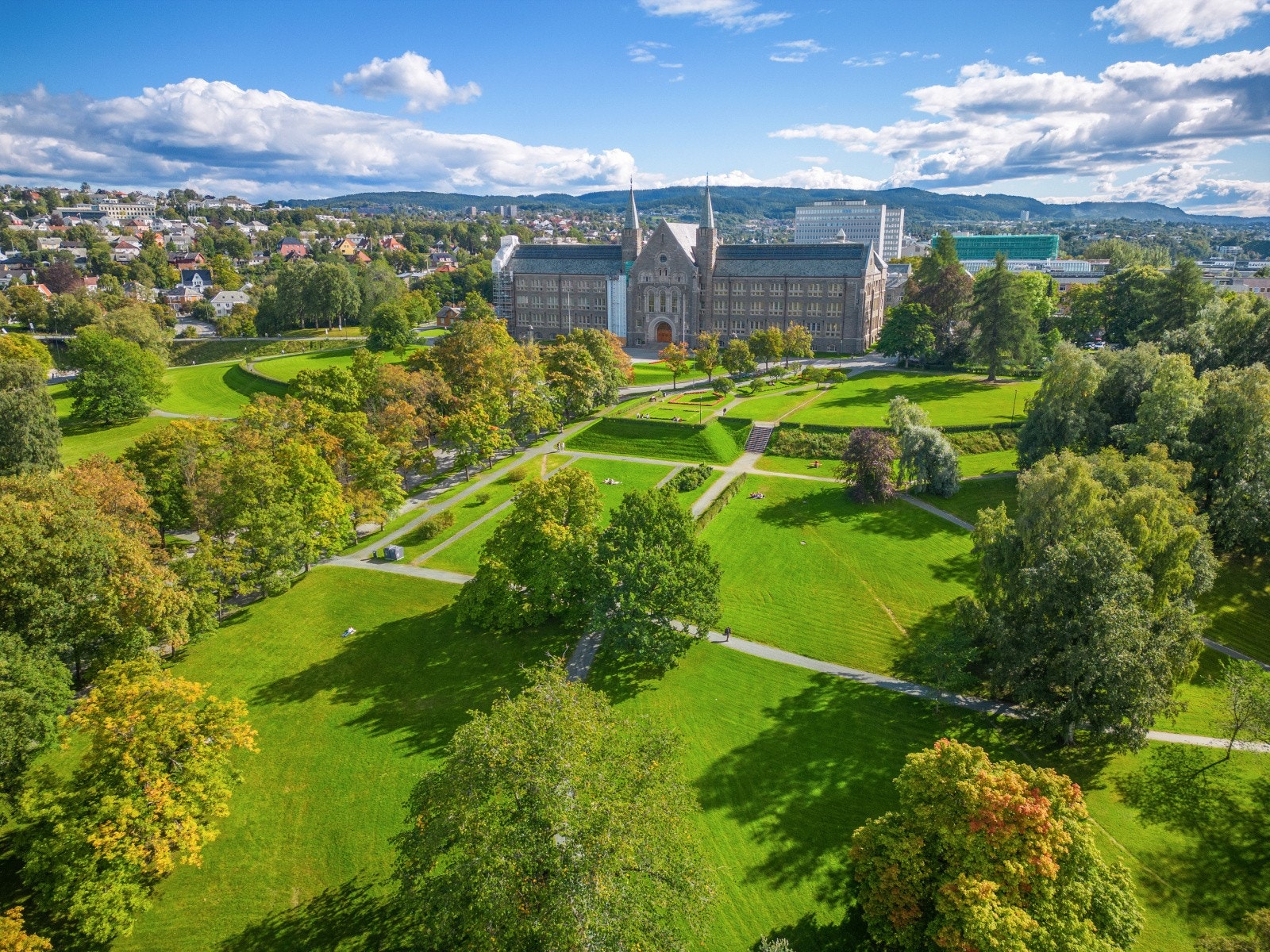 NTNU Gløshaugen og frodige Høyskoleparken ligger ca. 5 og 2 minutter gange fra leiligheten. Galleribilde