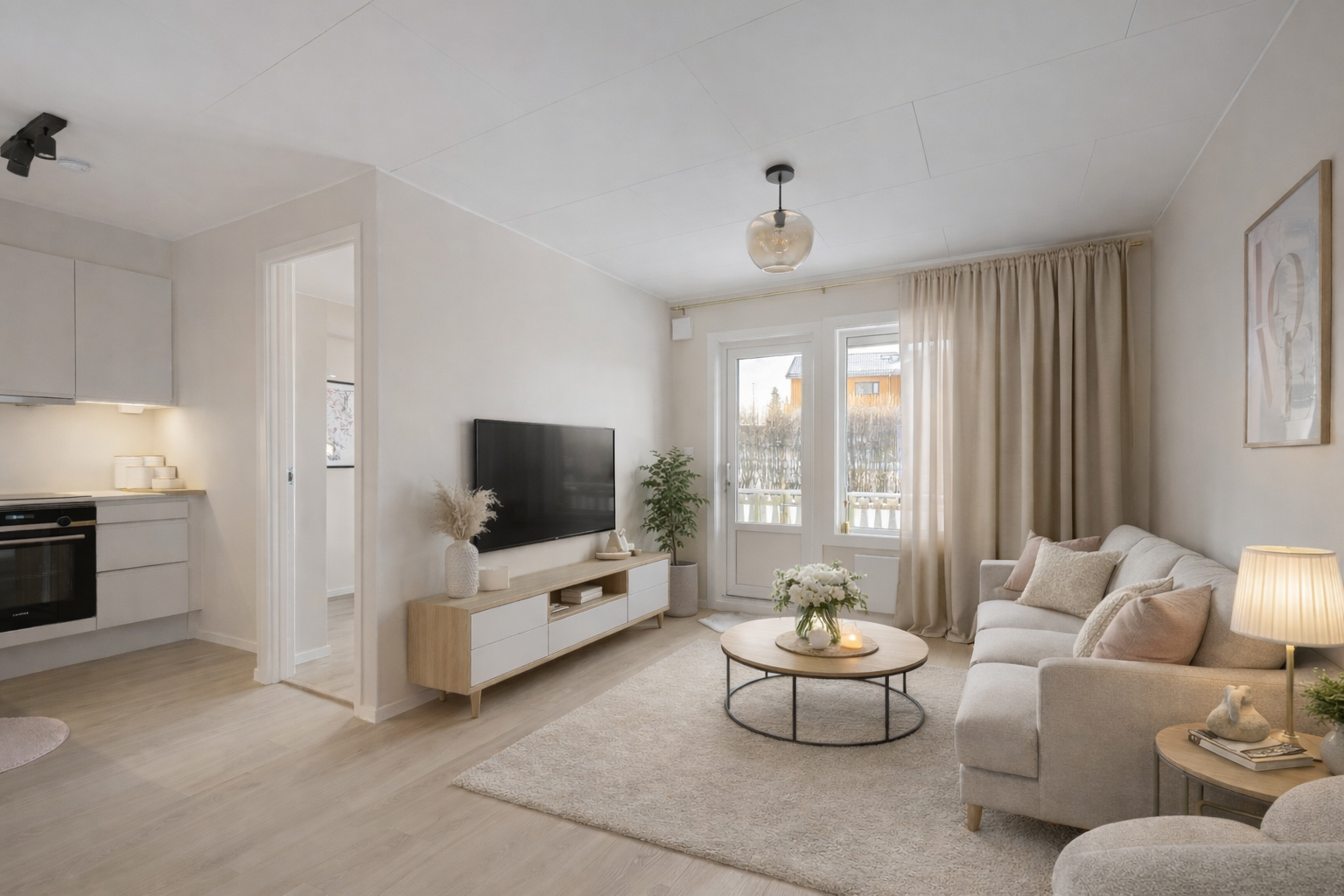 Illustrasjonsbilde. Bildet er digitalt bearbeidet ved bruk av kunstig intelligens (AI) og viser en mulig møblering. Avvik i detaljer og proporsjoner kan forekomme. Galleribilde