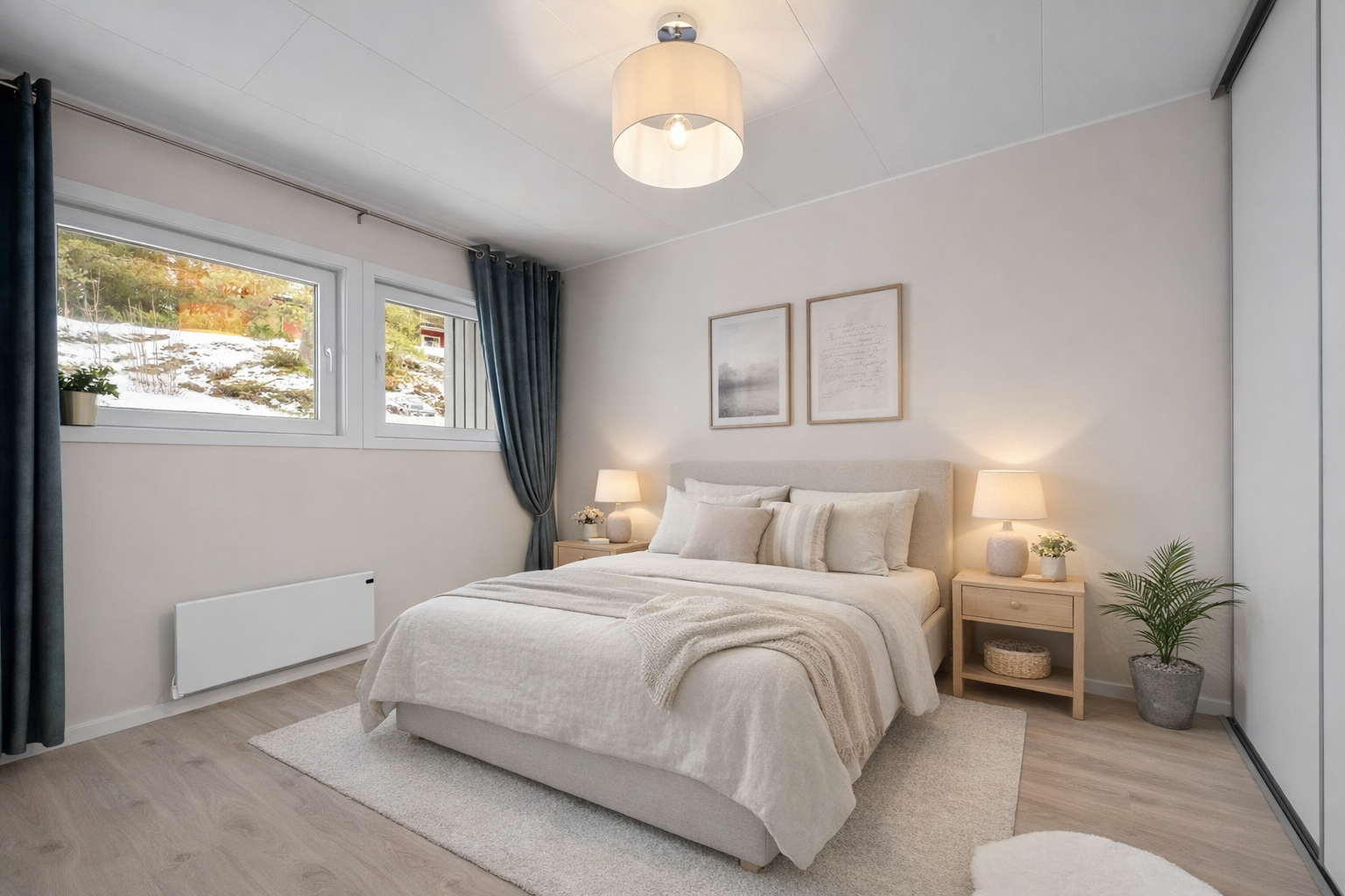 Illustrasjonsbilde. Bildet er digitalt bearbeidet ved bruk av kunstig intelligens (AI) og viser en mulig møblering. Avvik i detaljer og proporsjoner kan forekomme. Galleribilde