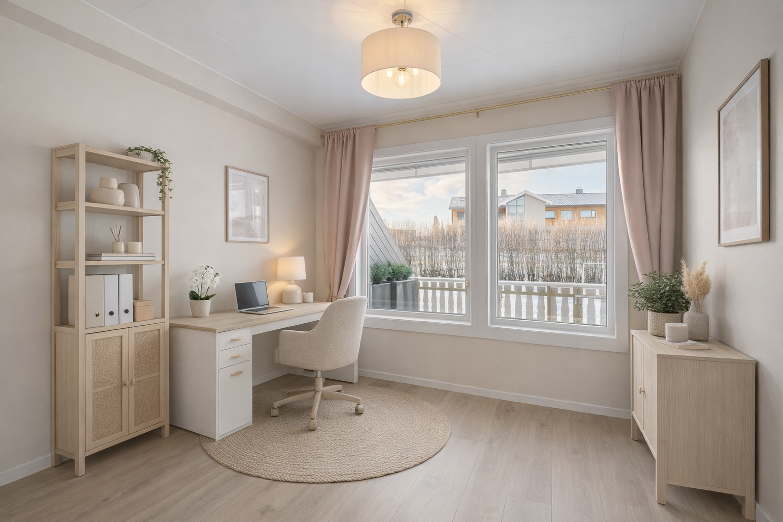 Illustrasjonsbilde. Bildet er digitalt bearbeidet ved bruk av kunstig intelligens (AI) og viser en mulig møblering. Avvik i detaljer og proporsjoner kan forekomme. Galleribilde