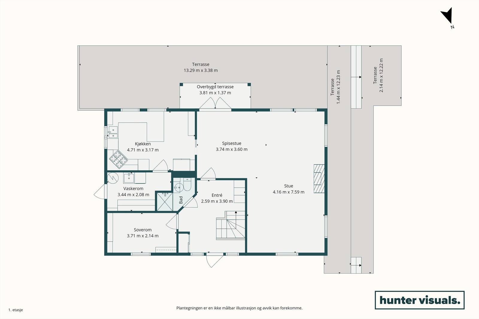 Plantegning 1. etasje. Galleribilde