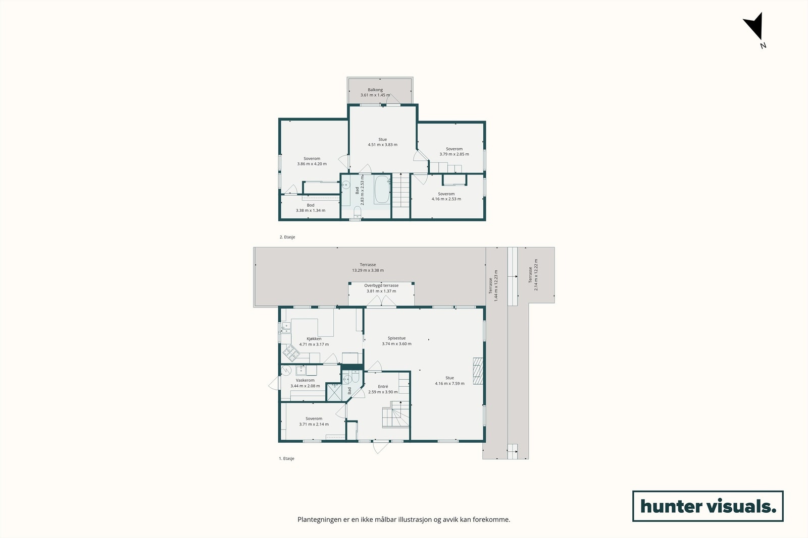 Plantegning kombinert. Galleribilde