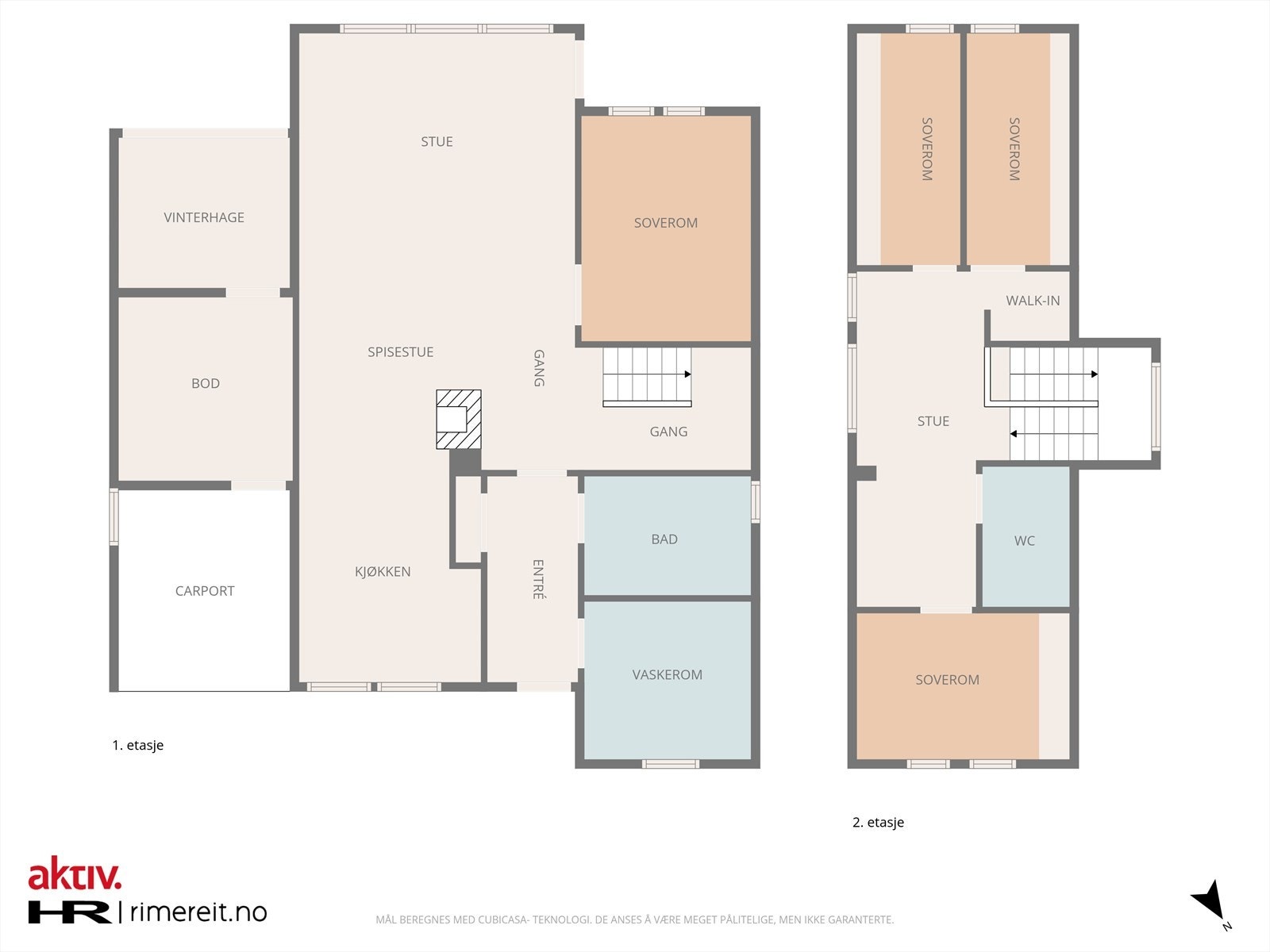 Plantegning begge etasjer Galleribilde