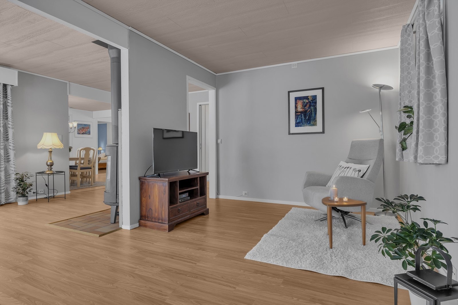 Stue er oppdelt i flere soner. Galleribilde