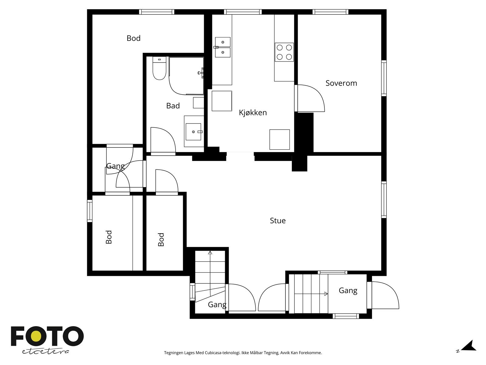 Veiledende plantegning av kjeller- Ikke målbar. KLegg merke til at rombenevnelsen er for beskrivelse, rommene er ikke godkjent for varig opphold. Galleribilde