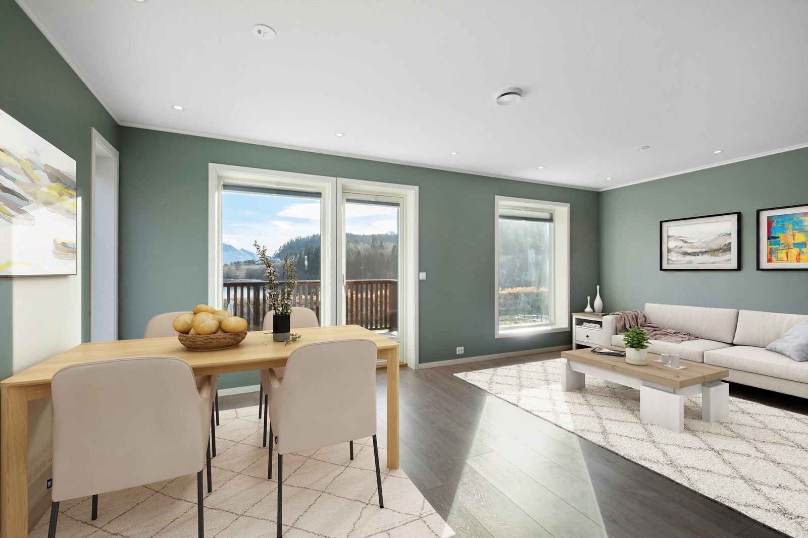 Utgang til terrasse gir enkel tilgang til uteområdet. Galleribilde