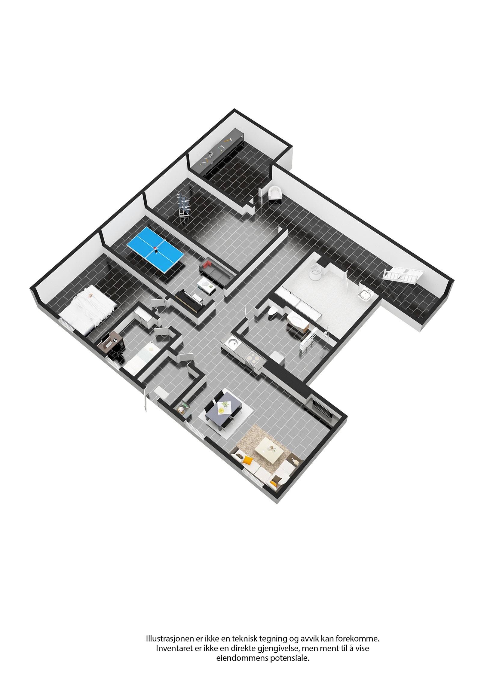 Plantegning underetasje Galleribilde