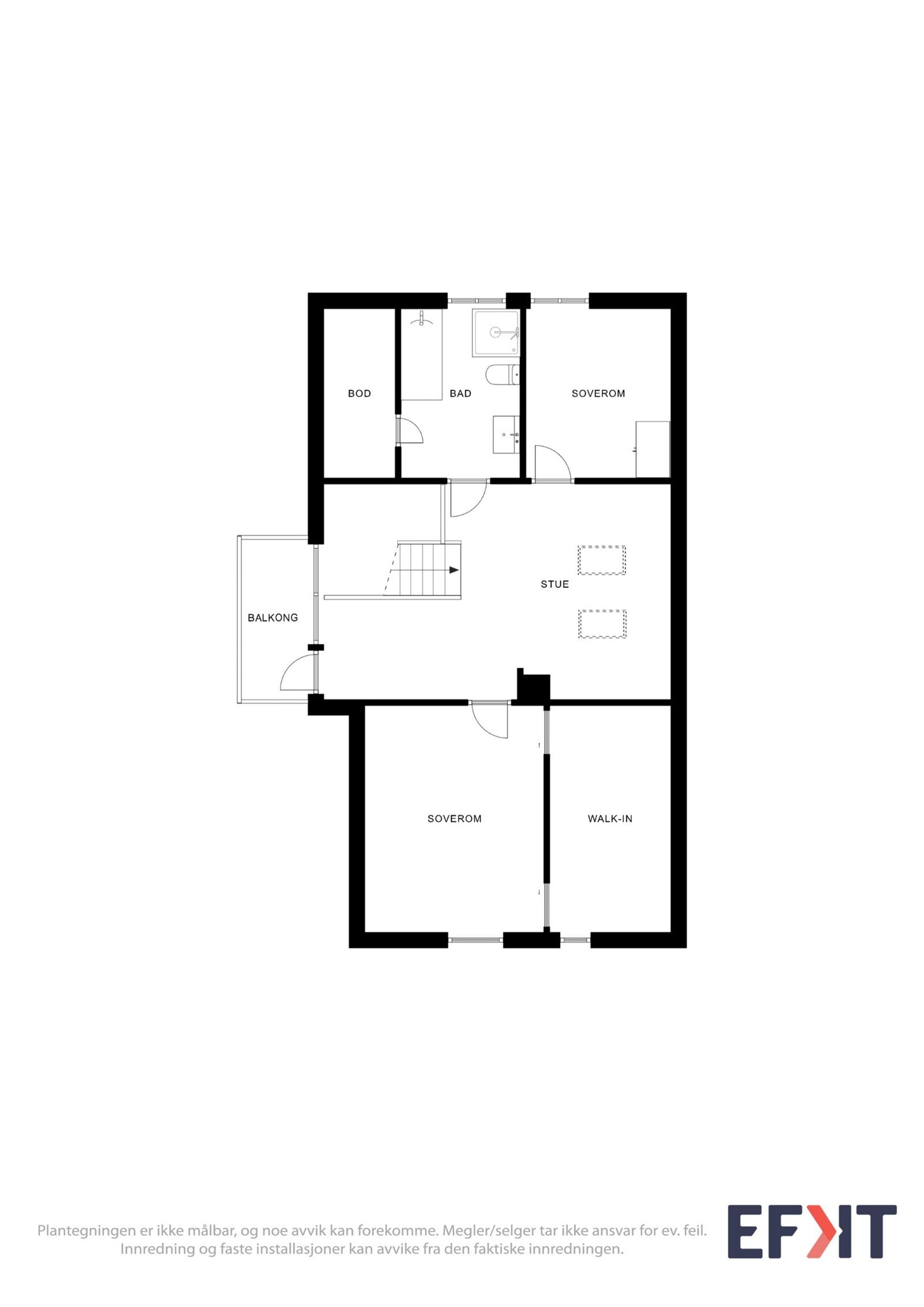 Planløsning 2. etasje hovedhuset Galleribilde