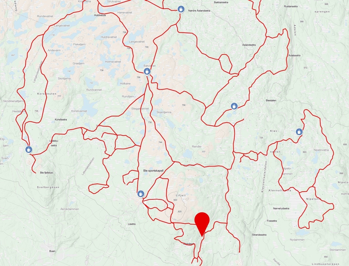 Løypekart fra sporet.no Galleribilde