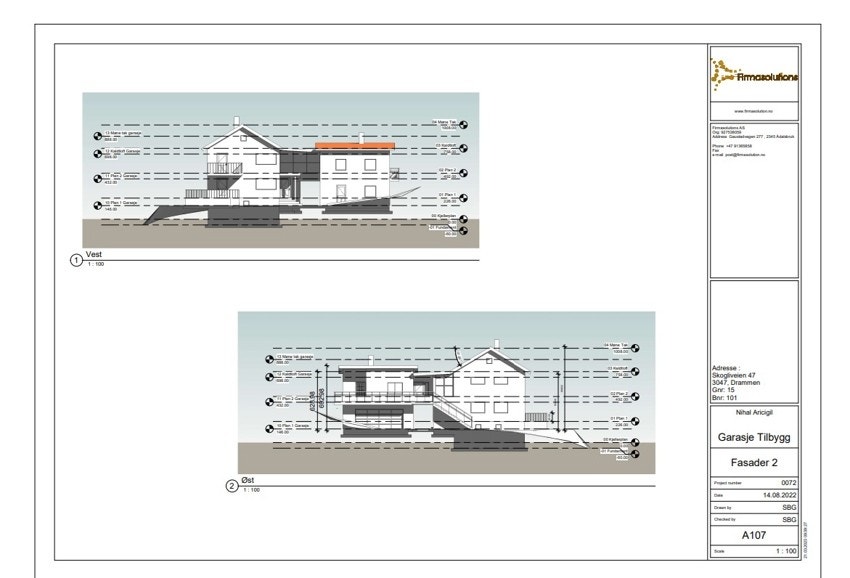 Tegninger fra rammesøknaden. Galleribilde