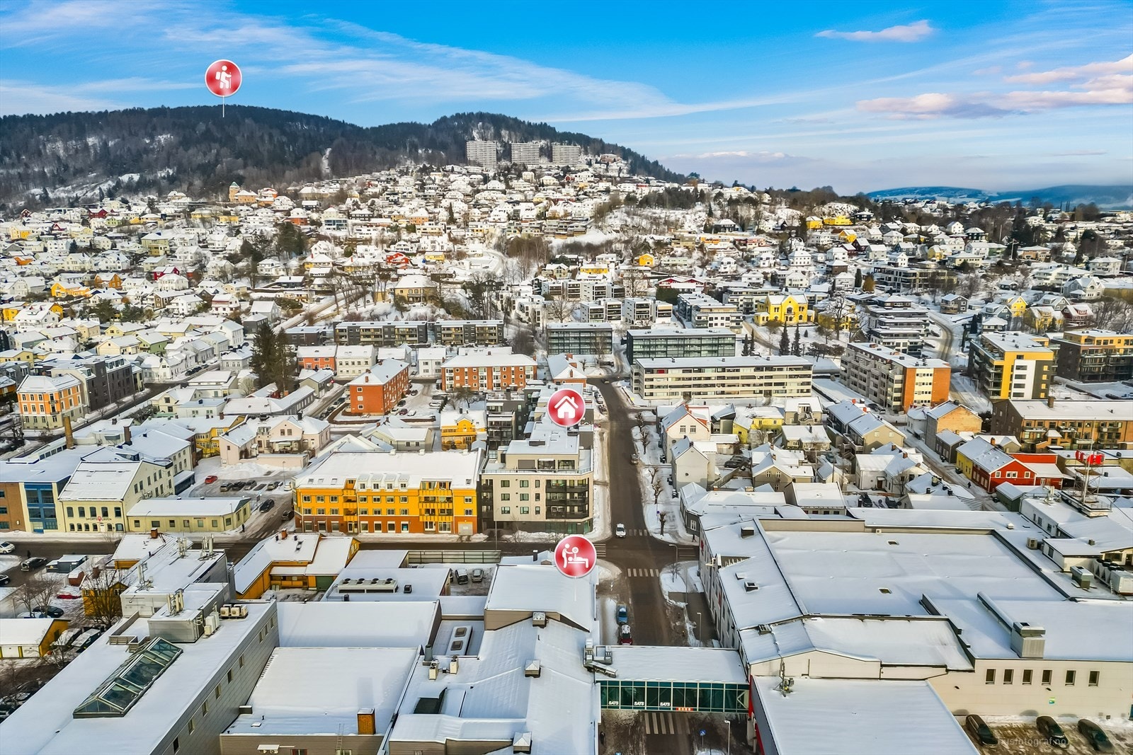 Kort vei til flotte turmuligheter i Bragernesåsen og videre opp mot Spiralen. Galleribilde