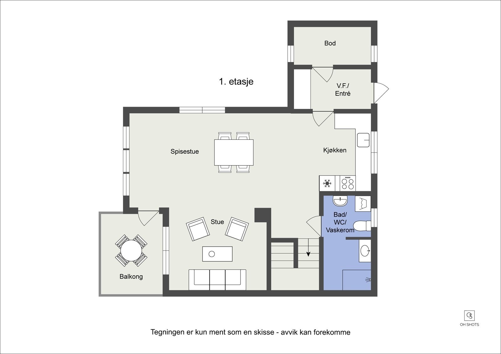 Plantegning 1. etasje. Galleribilde