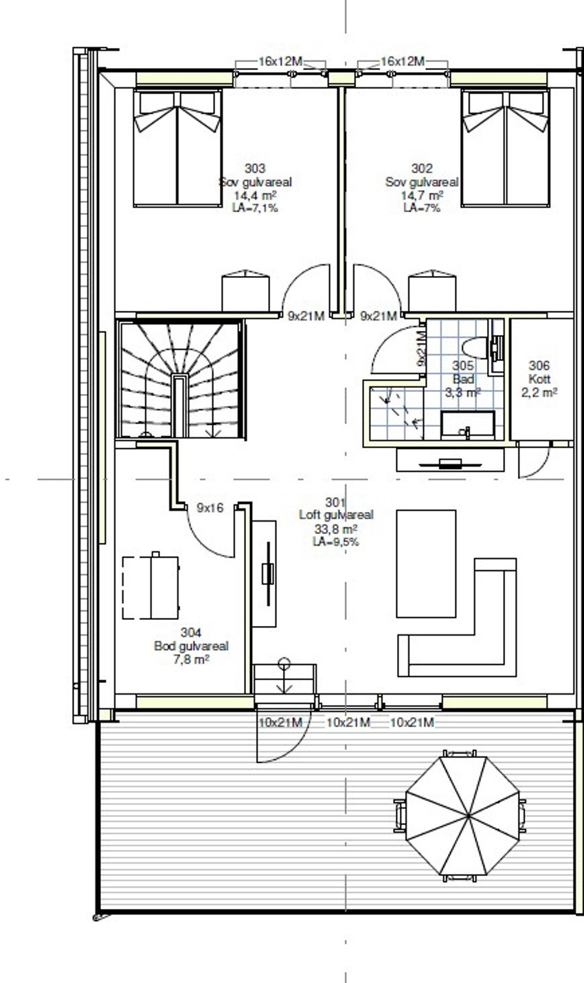 Plantegning 3.etg Galleribilde