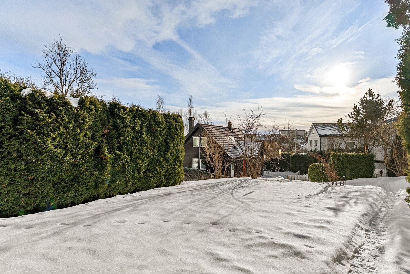 Opparbeidet gressplen som gir muligheter for uteaktiviteter og opphold. Tomten er utnyttet med en balansert kombinasjon av grønne områder. Galleribilde