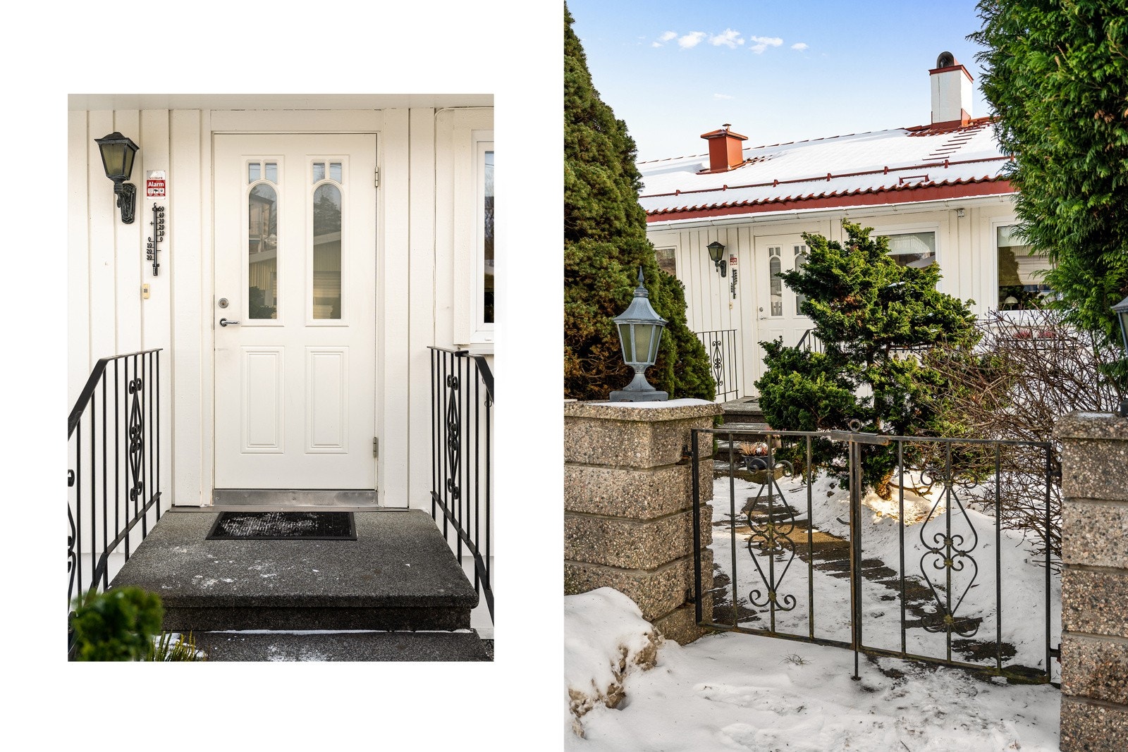 Tomten er omkranset av variert vegetasjon som skaper en naturlig ramme rundt eiendommen. Egen port til eiendommen. Galleribilde