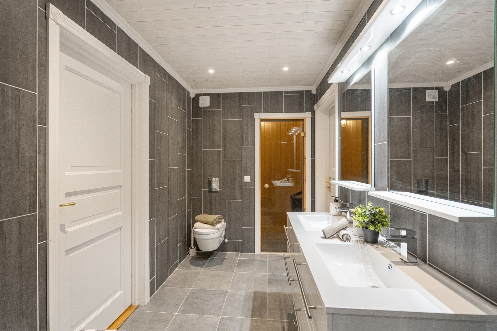 Det ene badet har inngang til badstue. Galleribilde