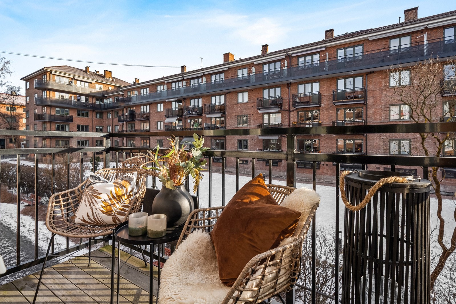 Balkongen ble oppført som en del av et felles prosjekt av sameiet i 2017. Galleribilde