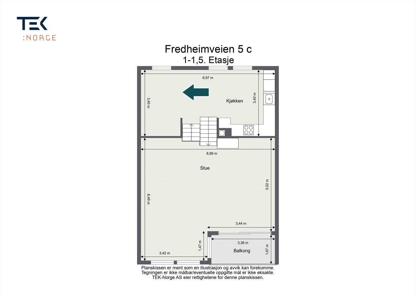 Har du behov for et fjerde soverom, kan du enkelt etablere dette hvor spisebordet på kjøkkenet er plassert i dag. Ta kontakt med megler for mer informasjon.
Øvre plan består av kjøkken og stue, en sosial sone med en unik splitt-level-løsning. Galleribilde