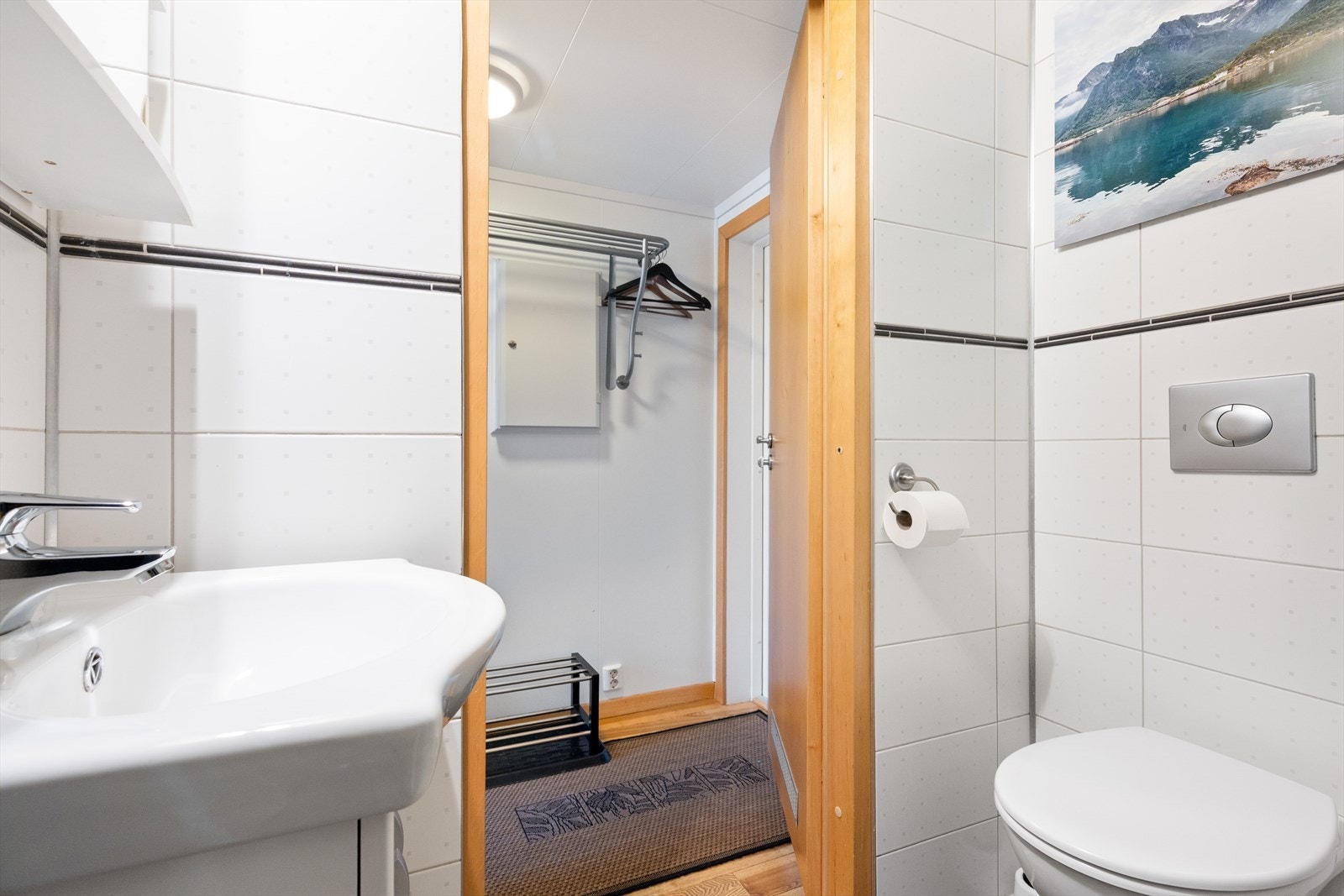 Det er varmekabler i gulvet på badet. Galleribilde